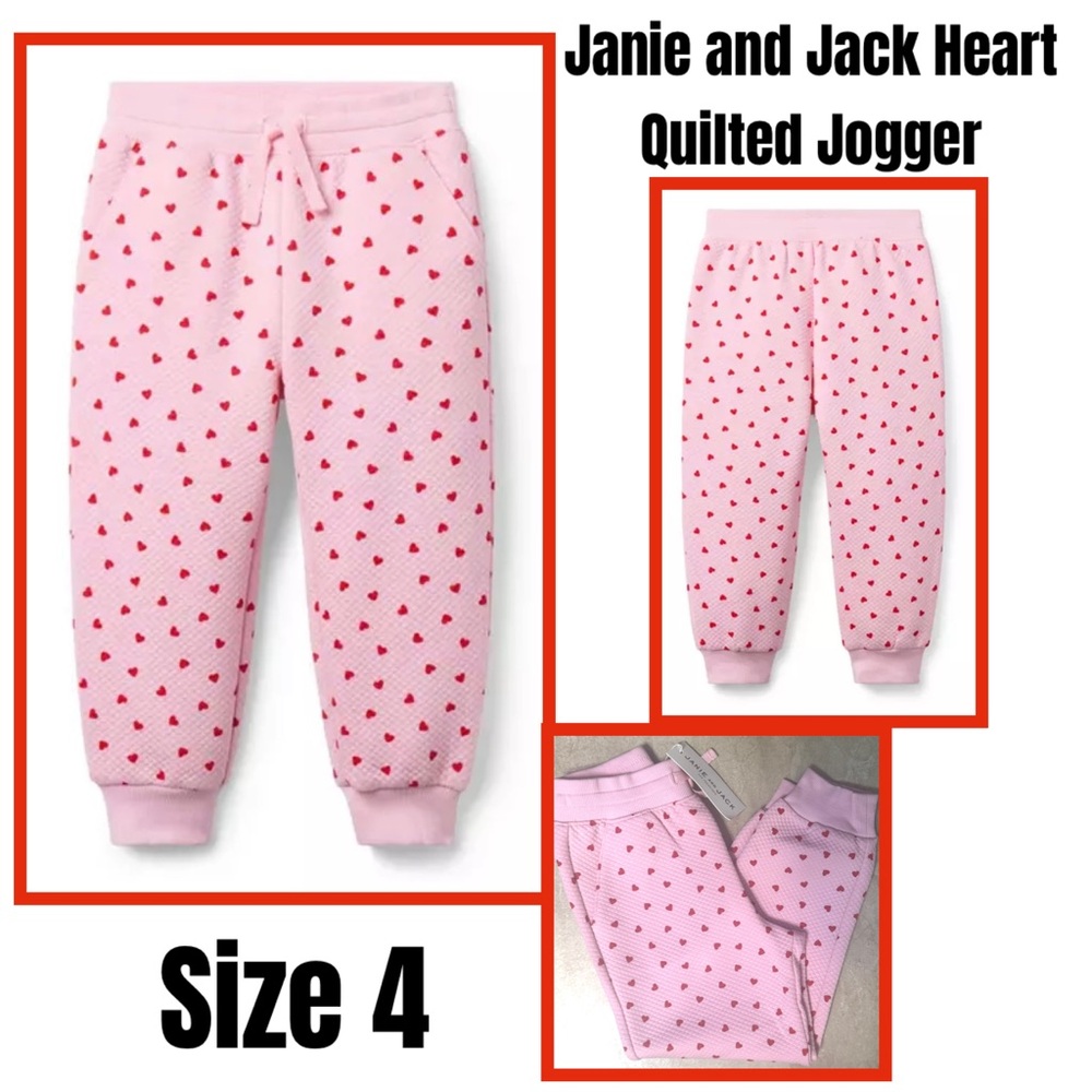 Janie and Jack Heart Quilted Jogger